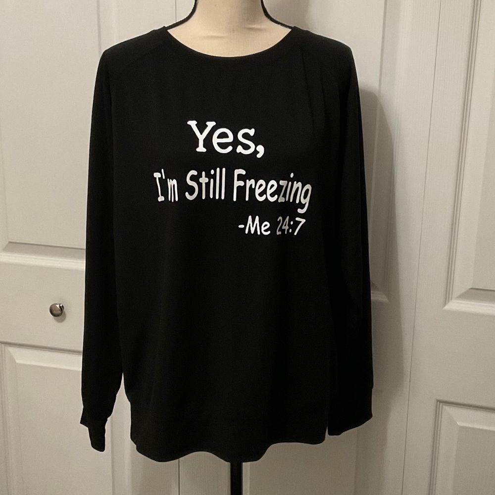 NWOT Lilicloth Lightweight Black Graphic Sweatshirt, XL